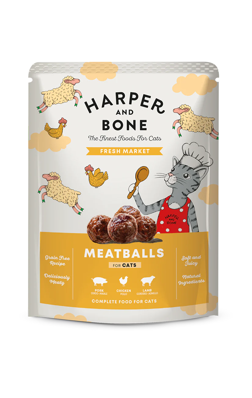 Albóndigas de cerdo, pollo y cordero para gato - Harper and Bone