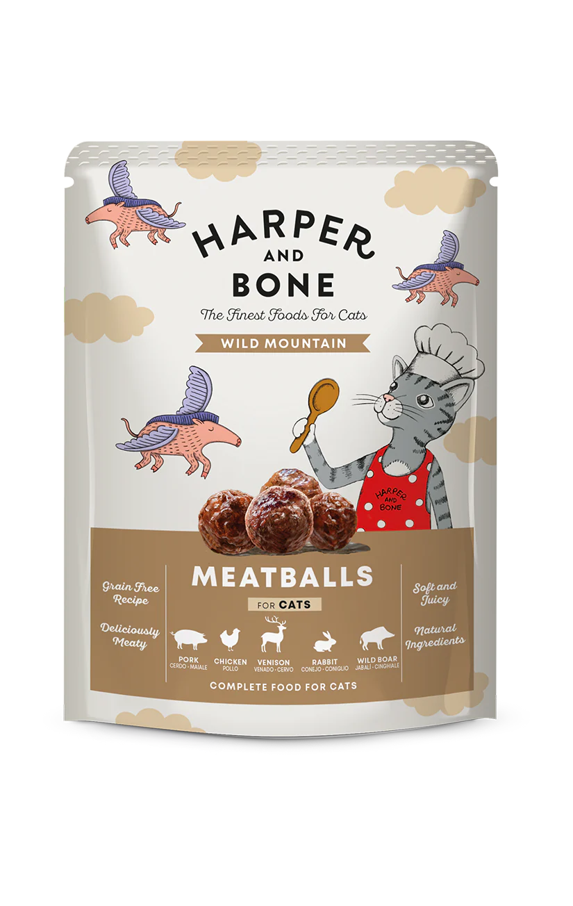 Albóndiga de jabalí, venado, conejo y pollo para gato - Harper and Bone