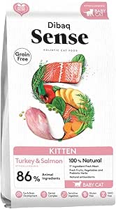 Pienso grain free  de salmón y pavo para gatitos - Dibaq Sense