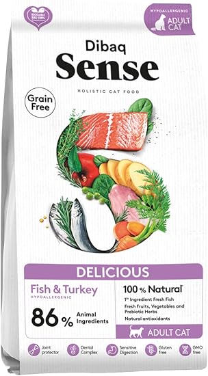 Pienso grain free para gatos de pescado y pavo - Dibaq Sense
