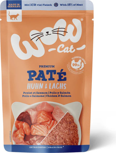 Pouche Wow para gatos - Pollo y salmón