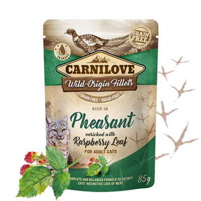 Pouch para gato de pollo, faisán y hoja de frambuesa - Carnilove