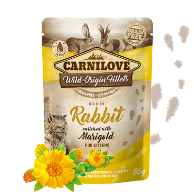 Pouch para gato de conejo y pollo  con caléndula - Carnilove