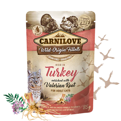 Pouch para gato de pollo y pavo con valeriana - Carnilove
