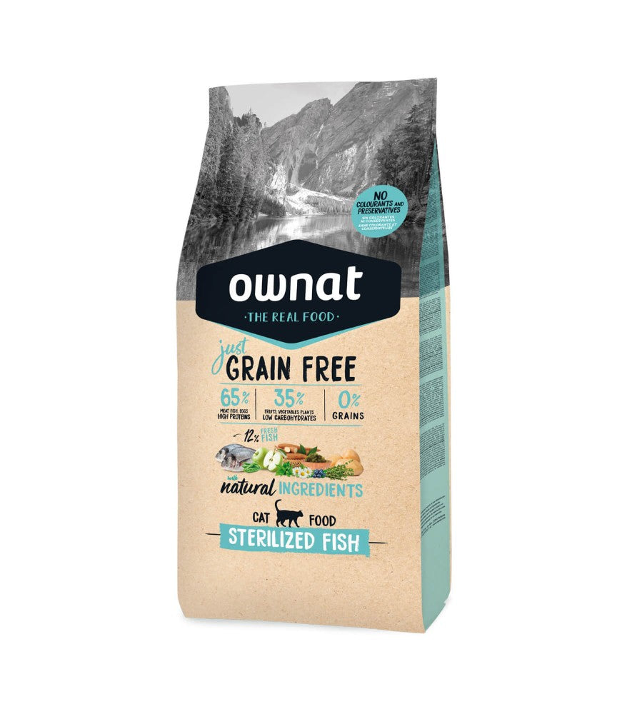 Ownat Grain Free Just para gato esterilizado- pescado y pollo