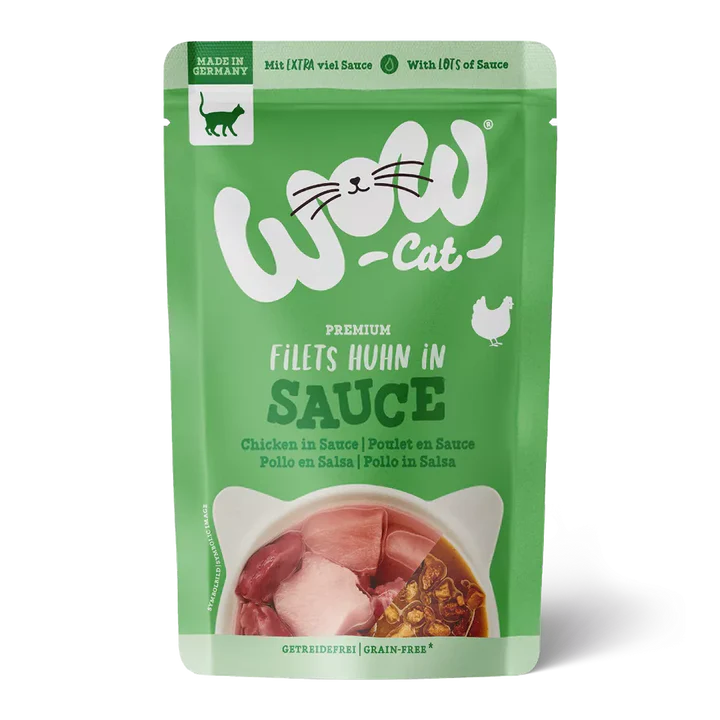 Pouche Wow para gato - Filetes de pollo en salsa