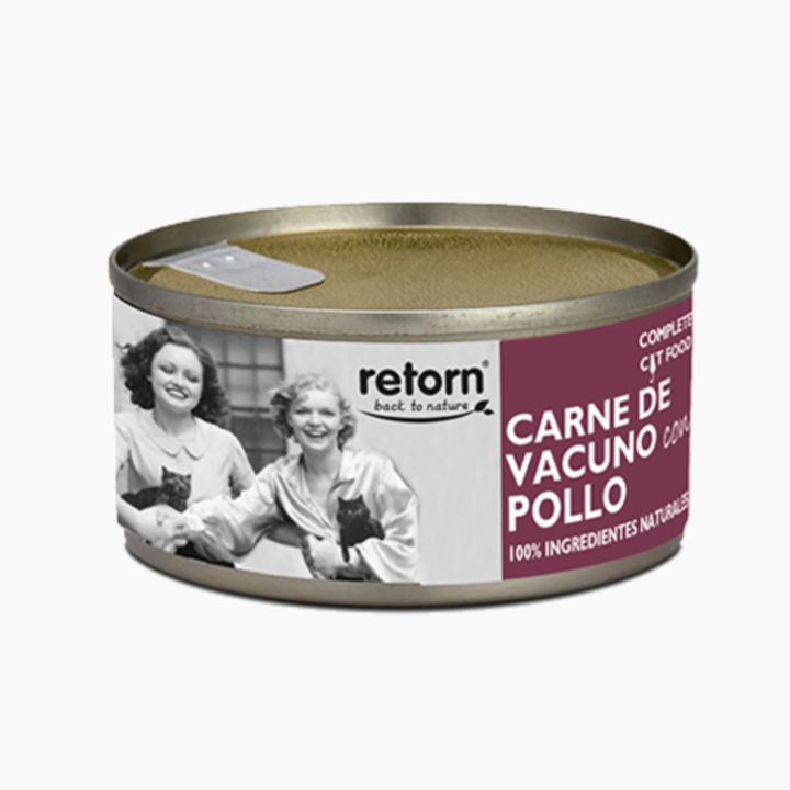 Retorn lata gato - Ternera con pollo y aceitunas