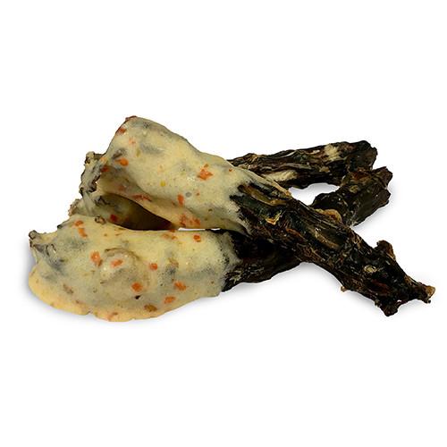 Cuello de pato con zanahoria y calabaza